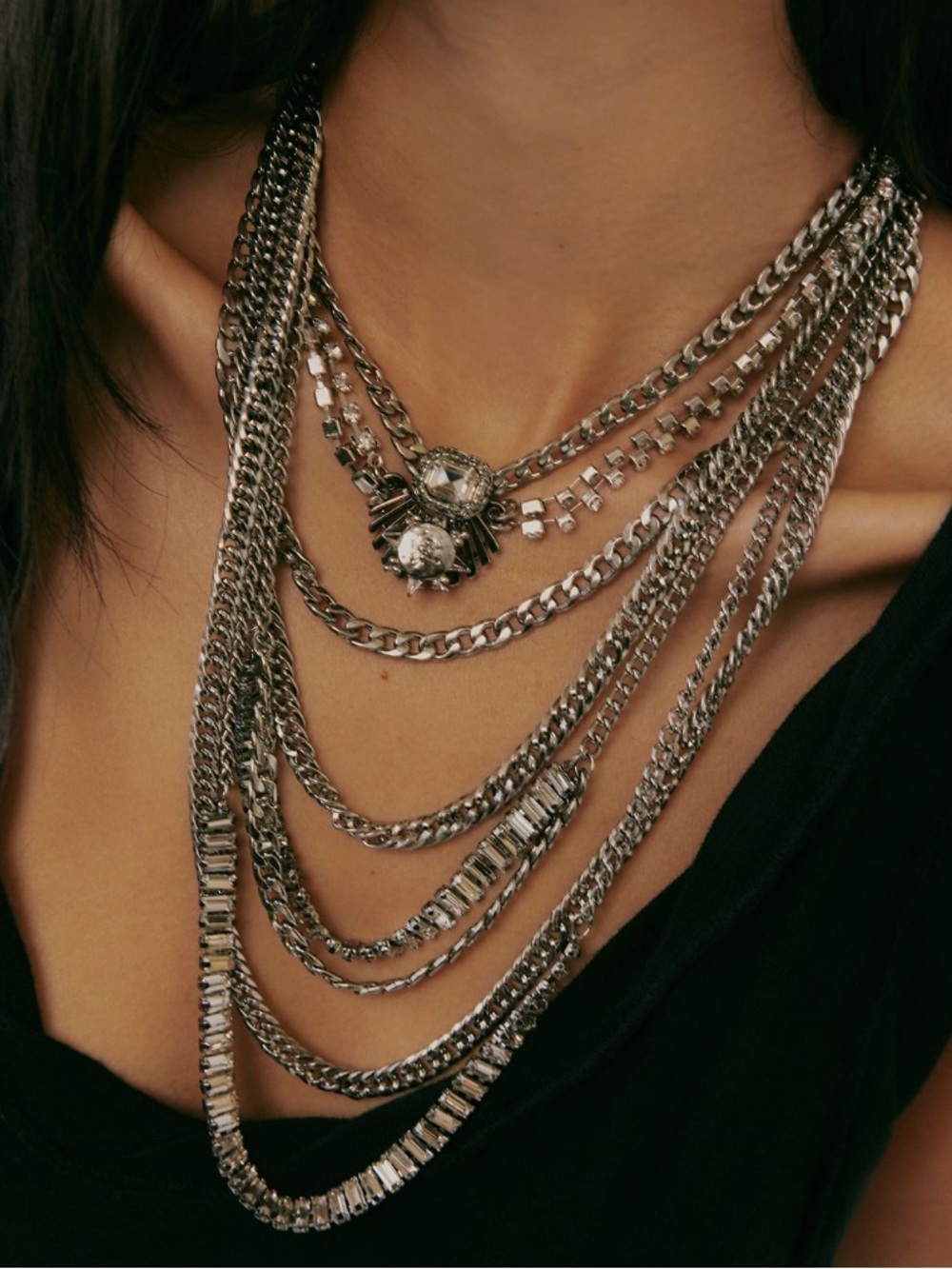 NWT Free People The Pistols Stacked Choker Necklace